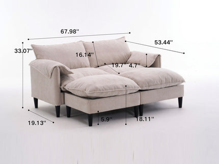 Convertible Combination Sofa With Footstools With Storage