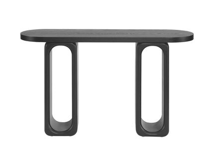 Art Sculptural Console Table With Oval Cutout Legs - Black