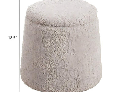 Elegant Round Storage Ottoman Upholstered