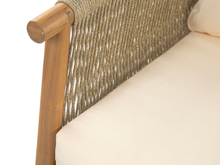 Modern Outdoor Woven Lounge Chair With Solid Frame And Cushions
