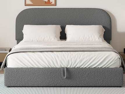 Upholstered Platform Bed With Hydraulic Storage System