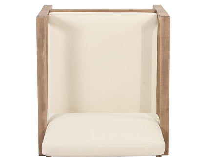 Outdoor Acacia Wood Patio Club Chair, Wood Patio Furniture, Waterproof Thick Cushion Deep Seating For Porch - Brown Wash / Beige