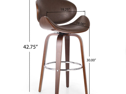 Lumos - Mid Century Modern Upholstered Swivel Barstool
