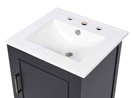 Modern Bathroom Vanity With Sink, Cabinet Storage, Drawer & Adjustable Feet