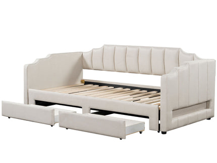 Extendable Daybed With LED Light And 2 Storage Drawers
