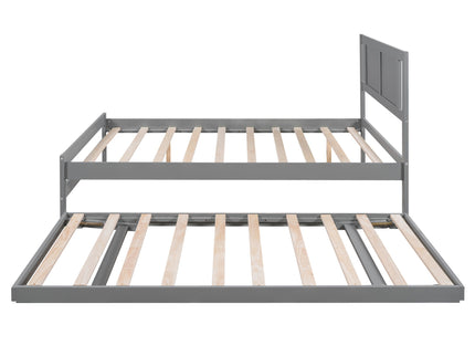 Platform Bed With Adjustable Trundle