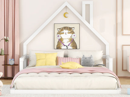 Elegant Floor Bed With House Shaped Headboard