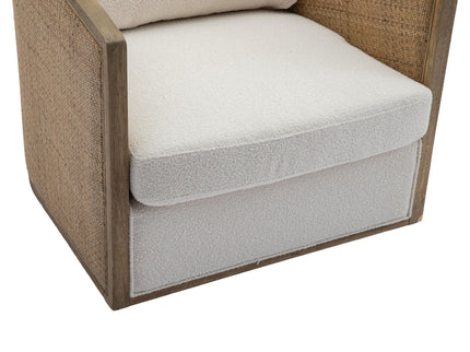 Barrel, Comfy Round Accent Sofa Chair With 360 Degree Swivel, Leisure Arm