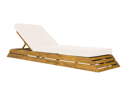 Chaise Lounge Set With Cream 3 Fold Cushion, 3 Position Adjustable Backrest
