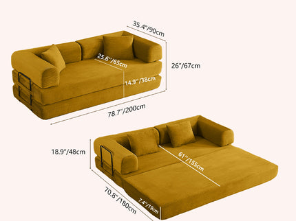 Convertible Sofa Bed With Removable Pillows