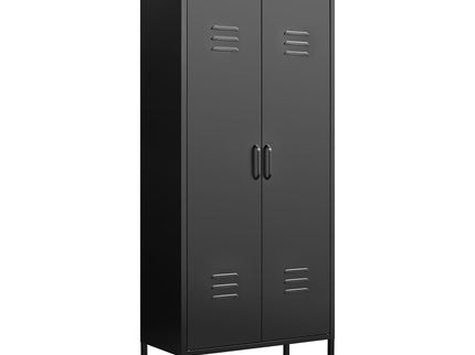 Modern Storage Cabinet With Adjustable Shelves, Magnetic Door Stopper