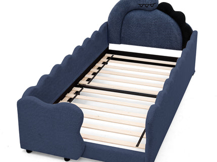 Cute Dinosaur Shaped Bed With Safety Guardrail, Toddler Frame