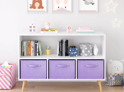 Bookcase With Collapsible Drawers, Book Display Organizer
