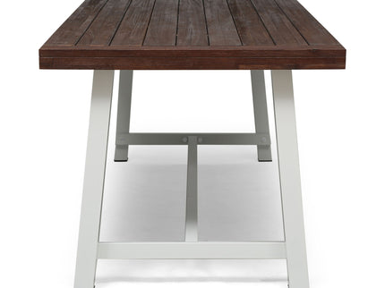 Equilibrium - Outdoor Dining Table With Wooden Frame And Slat Top