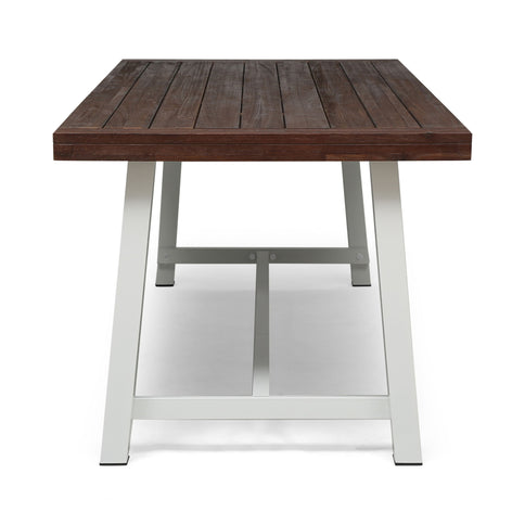 Equilibrium - Outdoor Dining Table With Wooden Frame And Slat Top