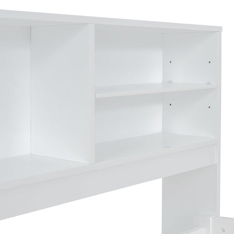 Daybed With 2 Bedside Cabinets, Upper Shelves And 4 Drawers
