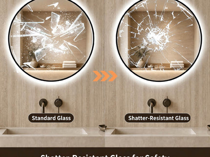 Round Framed Dimmable ED Bathroom Mirror With Anti Fog