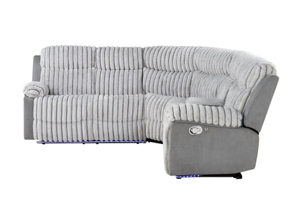 Bruni - Sectional Sofa With LED Lighting And Manual Recline - Gray
