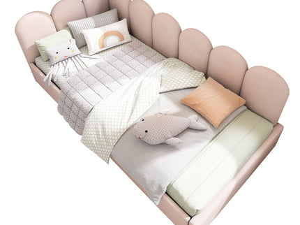 Upholstered Daybed With Metal Slatted Base