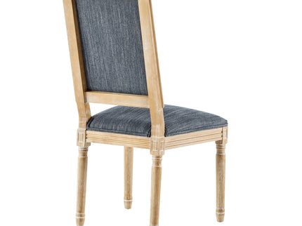 French Country Style Dining Chair With Upholstered Seating And Fluted Legs