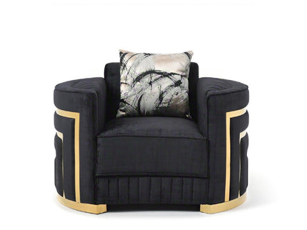 Soledad - Chair Upholstered With Hued Accents - Black