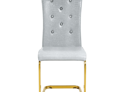 Elegant Design Alligator Skin Upholstered Dining Chairs