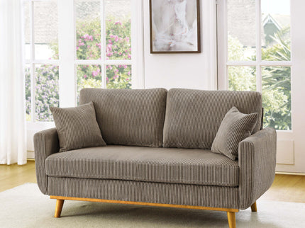 Upholstered Loveseat With Arms And Pillows
