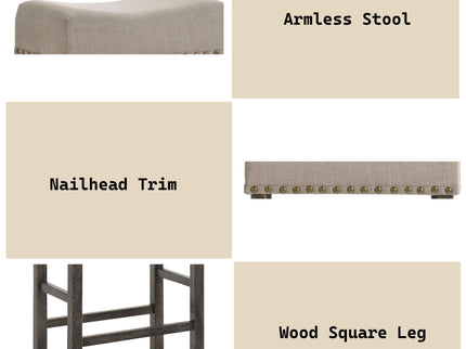 Martha II - Weathered Counter Height Stool (Set of 2) - Gray / Tan