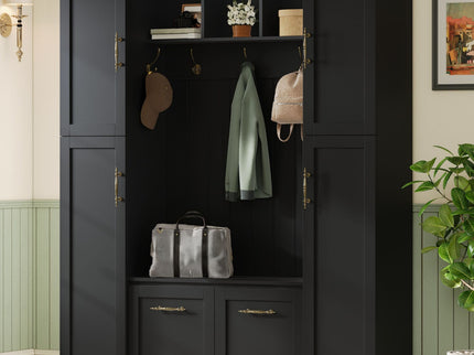 Hall Tree With 4 Side Cabinets