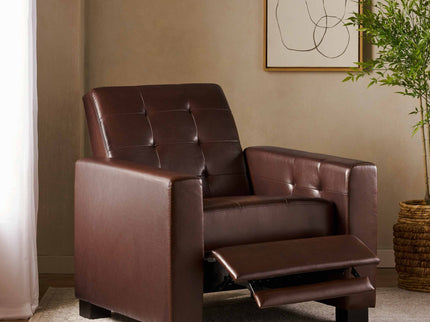 Langseth - Contemporary Tufted Pushback Recliner - Dark Brown