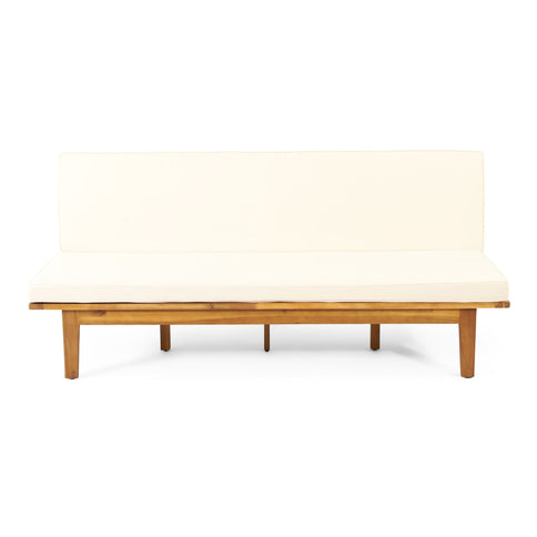 Outdoor Elegance Daybed With Convertible Design Cushion Frame - Beige