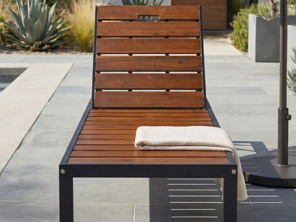 Outdoor Chaise With Adjustable Backrest