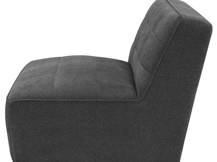 Manhattan - Swivel Tufted Chair Armless Accent Chair, 360 Degree Swivel Base - Charcoal