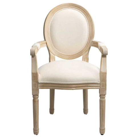 French Vintage Upholstered Fabric Dining Armchair (Set of 2)