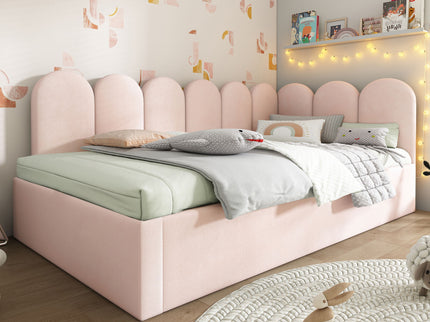 Upholstered Daybed With Metal Slatted Base