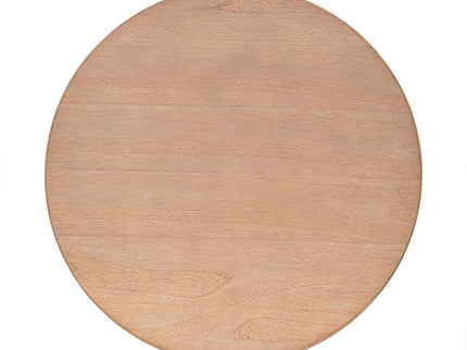 Minimalist Round Coffee Table With Shelf Storage - Natural