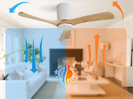 42" Flush Mount Ceiling Fan With 3 Blades, DC Reversible Motor