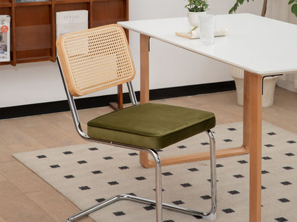 Rattan Side Accent Dining Chairs With Painted Legs (Set of 2)