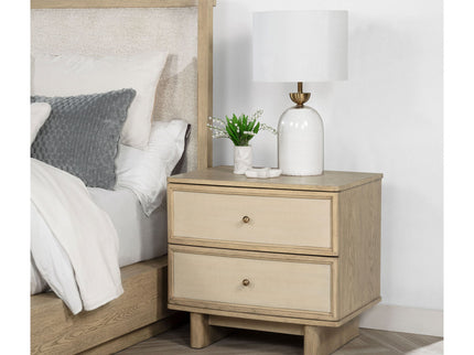 Kimpton - 2 Drawer Nightstand With USB Charging Ports - Beige