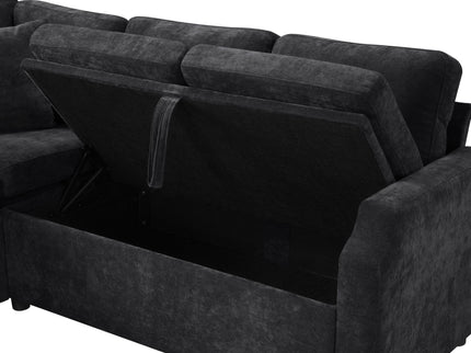 Modern L Shaped Sectional Sofa Bed With Hidden Storage Upholstery