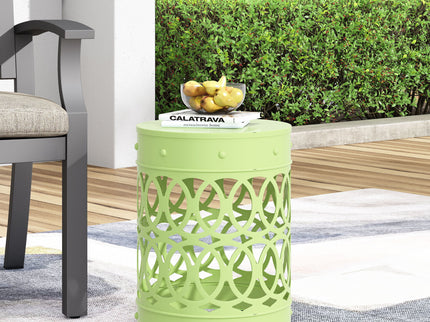 Outdoor Metal Large End Table, Modern Design