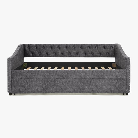 Upholstered Daybed With USB Charging & Pull Out Bed
