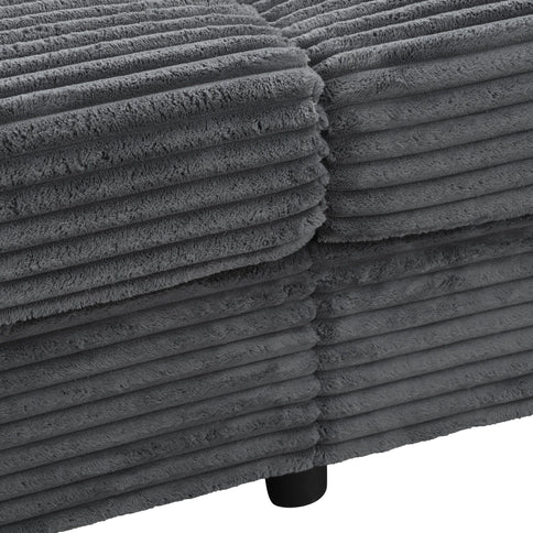 Oversized Loveseat Chaise With 2 USB Ports, 2 Cup Holders And 2 Throw Pillows