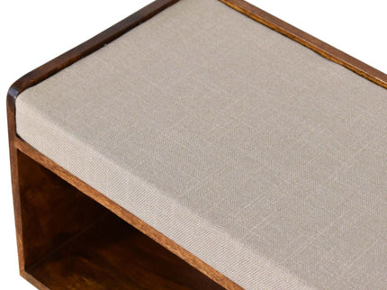 Solid Wood Bench With Upholstered Sea