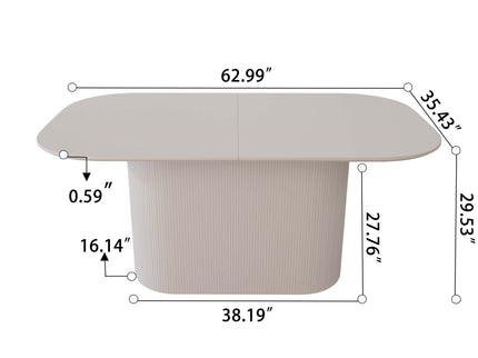 Modern Dining Table With Vertical Striped Legs