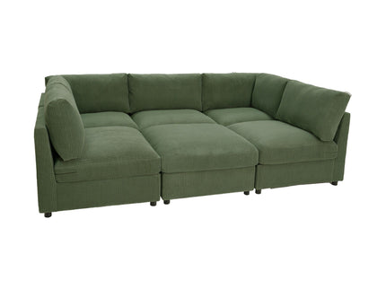 Reversible Modular Sectional & Custom Configuration And Premium Upholstery - Dark Green