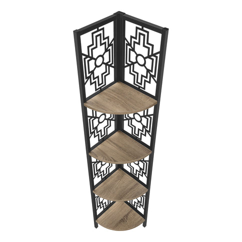 Bookshelf, Bookcase, Etagere, 4 Tier Corner, For Office, Transitional