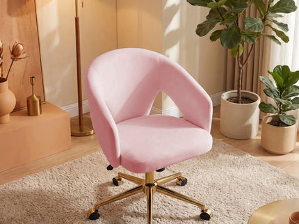 Ty - Office Adjustable Swivel Chair With Lumbar Support - Pink