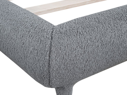 Upholstered Platform Bed With Thick Solid Frame And Stylish Curve-Shaped Design