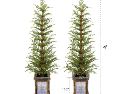 4Ft Pre Lit Artificial Christmas 2 Piece Set - Green